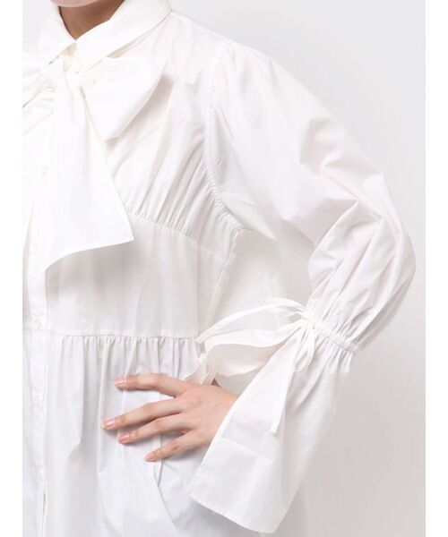 jouetie（ジュエティ）の「リボンタイチュニックシャツ（シャツ/ブラウス・レディース・ブラック/オフホワイト/グレー・MEDIUM）」の22枚目の写真