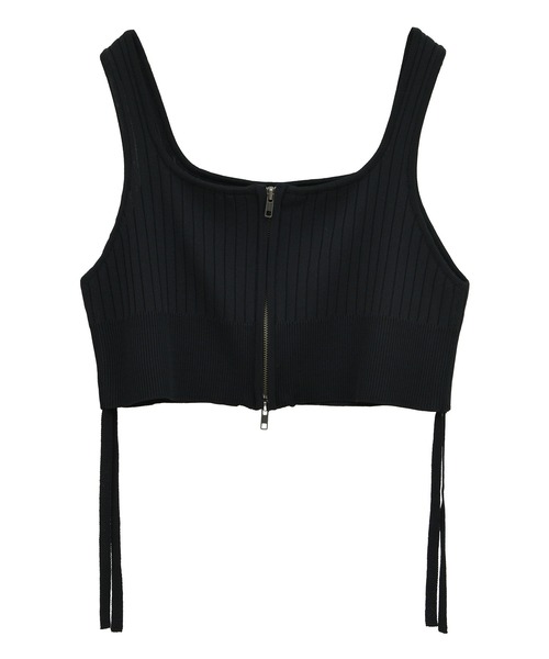 YECCA VECCA（イェッカヴェッカ）の「ZIPニットビスチェ（ベスト・レディース・ブラウン/シルバー/ブラック・FREE）」の2枚目の写真