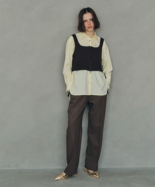 YECCA VECCA（イェッカヴェッカ）の「ZIPニットビスチェ（ベスト・レディース・ブラウン/シルバー/ブラック・FREE）」の9枚目の写真