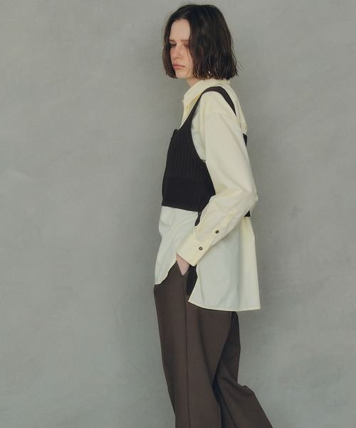 YECCA VECCA（イェッカヴェッカ）の「ZIPニットビスチェ（ベスト・レディース・ブラウン/シルバー/ブラック・FREE）」の6枚目の写真