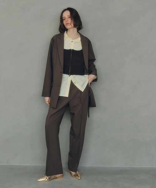 YECCA VECCA（イェッカヴェッカ）の「ZIPニットビスチェ（ベスト・レディース・ブラウン/シルバー/ブラック・FREE）」の16枚目の写真