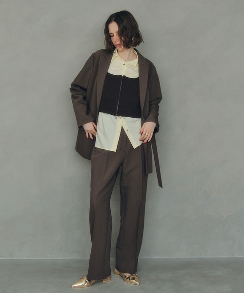 YECCA VECCA（イェッカヴェッカ）の「ZIPニットビスチェ（ベスト・レディース・ブラウン/シルバー/ブラック・FREE）」の17枚目の写真