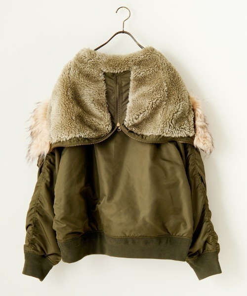 MILITARY（ミリタリー）の「[MILITARY/ミリタリー] N-2B オーバーサイズフライトジャケット（ミリタリージャケット・レディース・カーキ/ブラック・S/XS/L/M）」の9枚目の写真