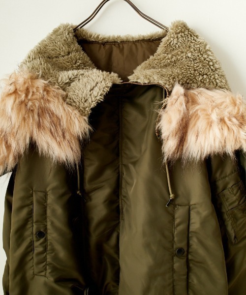 MILITARY（ミリタリー）の「[MILITARY/ミリタリー] N-2B オーバーサイズフライトジャケット（ミリタリージャケット・レディース・カーキ/ブラック・S/XS/L/M）」の11枚目の写真