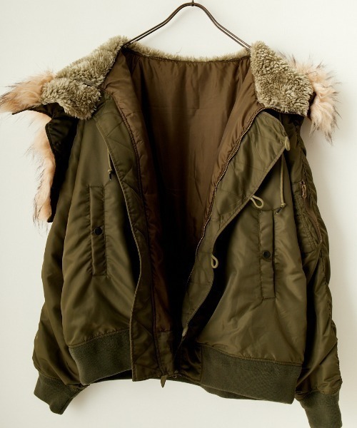 MILITARY（ミリタリー）の「[MILITARY/ミリタリー] N-2B オーバーサイズフライトジャケット（ミリタリージャケット・レディース・カーキ/ブラック・S/XS/L/M）」の10枚目の写真