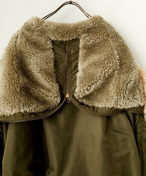 MILITARY（ミリタリー）の「[MILITARY/ミリタリー] N-2B オーバーサイズフライトジャケット（ミリタリージャケット・レディース・カーキ/ブラック・S/XS/L/M）」の13枚目の写真