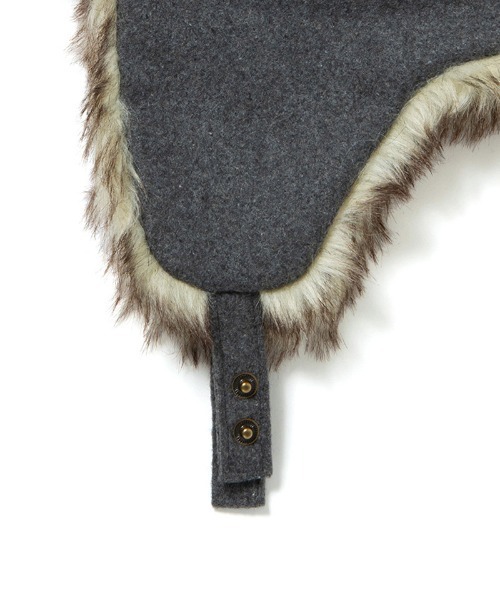 430（フォーサーティ）の「mko13029-WOOL AVIATOR CAP アヴィエイターキャップ(25-158)（キャップ・メンズ・ブラック/グレー・FREE）」の8枚目の写真