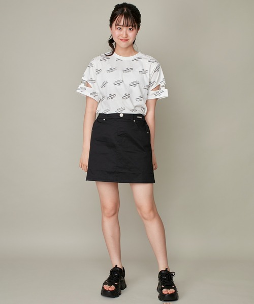 SISTER JENNI(SISTER JENNI)の「プレート付きツイルタイトスカパン(スカート・キッズ・ブラック/カモフラージュ・130cm/140cm/150cm)」の6枚目の写真