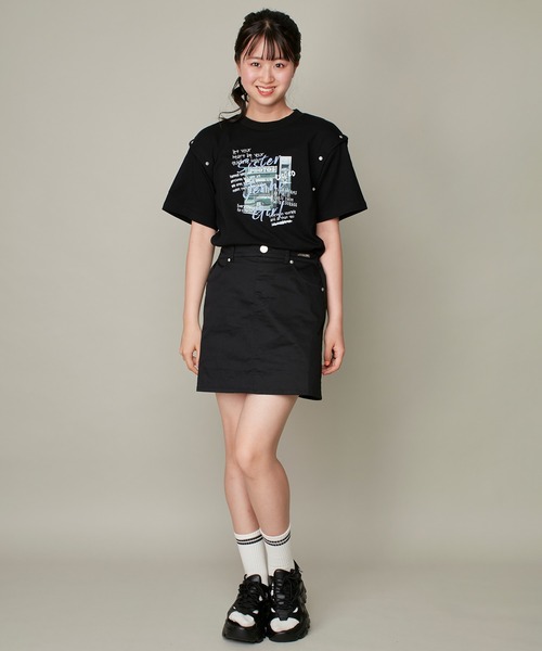 SISTER JENNI(SISTER JENNI)の「プレート付きツイルタイトスカパン(スカート・キッズ・ブラック/カモフラージュ・130cm/140cm/150cm)」の9枚目の写真
