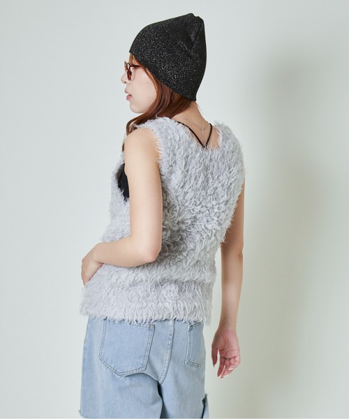 GORGE(ゴージ)の「《前後2WAY×シャギータッチ》レディース ベスト ふわモコ質感 秋冬(ベスト・レディース・ライトグレー/アイボリー/グレイッシュベージュ・F)」の9枚目の写真
