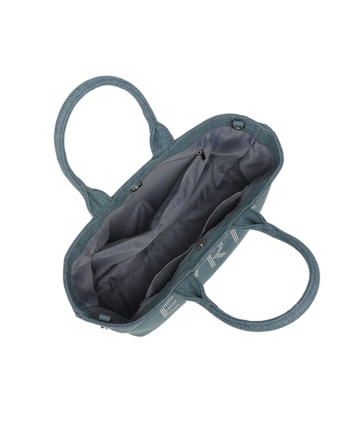 EVRIS（エヴリス）の「【EVRIS/エヴリス】ロゴファブリック　HOTFIXハンドバッグ／500mkペットボトル収納可（トートバッグ・レディース・ブラック/アイボリー/ワンウォッシュ・FREE）」の4枚目の写真