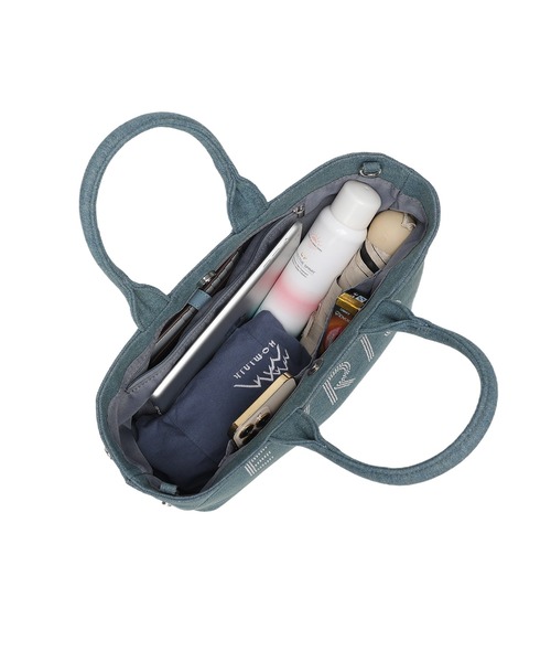 EVRIS（エヴリス）の「【EVRIS/エヴリス】ロゴファブリック　HOTFIXハンドバッグ／500mkペットボトル収納可（トートバッグ・レディース・ブラック/アイボリー/ワンウォッシュ・FREE）」の5枚目の写真