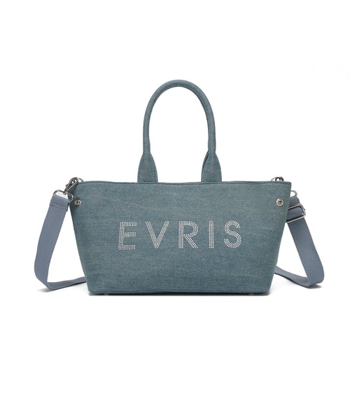 EVRIS（エヴリス）の「【EVRIS/エヴリス】ロゴファブリック　HOTFIXハンドバッグ／500mkペットボトル収納可（トートバッグ・レディース・ブラック/アイボリー/ワンウォッシュ・FREE）」の11枚目の写真