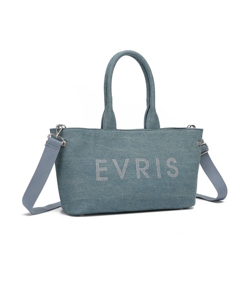 EVRIS（エヴリス）の「【EVRIS/エヴリス】ロゴファブリック　HOTFIXハンドバッグ／500mkペットボトル収納可（トートバッグ・レディース・ブラック/アイボリー/ワンウォッシュ・FREE）」の13枚目の写真