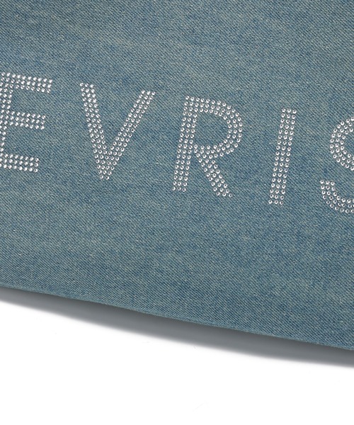 EVRIS（エヴリス）の「【EVRIS/エヴリス】ロゴファブリック　HOTFIXハンドバッグ／500mkペットボトル収納可（トートバッグ・レディース・ブラック/アイボリー/ワンウォッシュ・FREE）」の6枚目の写真