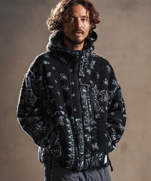 wjk reluxe(ダブルジェーケーリラックス)の「mpa3878-paisley pattern boa fleece parka ボアフリースパーカー(WR25W-18)(パーカー・メンズ・ホワイト/ブラック/グレー・L/M/S)」の5枚目の写真
