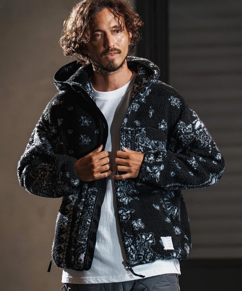 wjk reluxe(ダブルジェーケーリラックス)の「mpa3878-paisley pattern boa fleece parka ボアフリースパーカー(WR25W-18)(パーカー・メンズ・ホワイト/ブラック/グレー・L/M/S)」の6枚目の写真