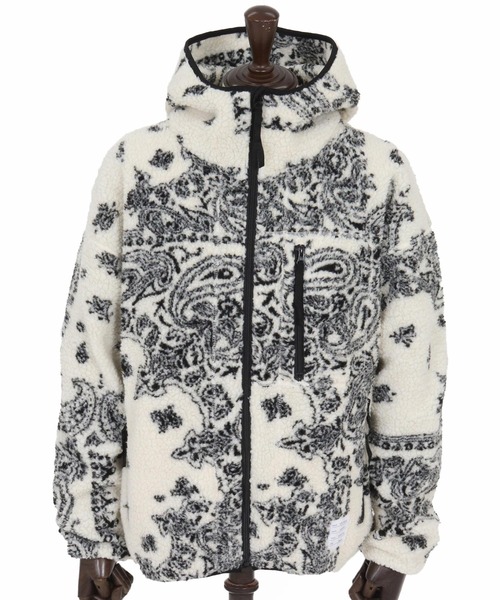 wjk reluxe(ダブルジェーケーリラックス)の「mpa3878-paisley pattern boa fleece parka ボアフリースパーカー(WR25W-18)(パーカー・メンズ・ホワイト/ブラック/グレー・L/M/S)」の13枚目の写真