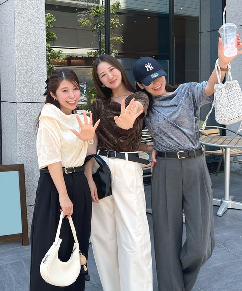 Futier land（フューティアランド）の「ドレープシアーベロア半袖Tシャツ（Tシャツ/カットソー・レディース・アイボリー/ブルー/ブラウン・MEDIUM）」の15枚目の写真