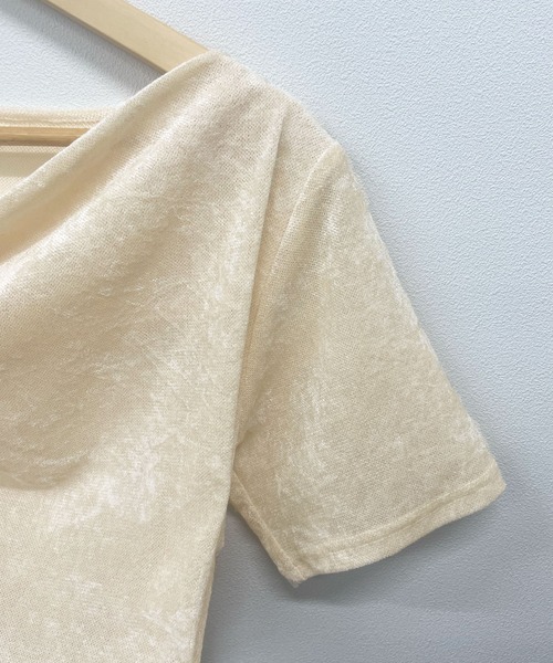Futier land（フューティアランド）の「ドレープシアーベロア半袖Tシャツ（Tシャツ/カットソー・レディース・アイボリー/ブルー/ブラウン・MEDIUM）」の21枚目の写真