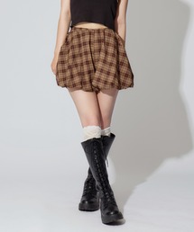 Check Balloon Mini Skirt / チェック柄バルーンミニスカート スカパン