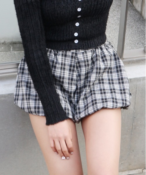 JilLA（ジルア）の「Check Balloon Mini Skirt / チェック柄バルーンミニスカート スカパン（スカート・レディース・アイボリー/ブラウン系その他/ブラウン系その他2/ネイビー/ブラック/ブラウン・L/S/M）」の20枚目の写真