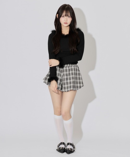 JilLA（ジルア）の「Check Balloon Mini Skirt / チェック柄バルーンミニスカート スカパン（スカート・レディース・アイボリー/ブラウン系その他/ブラウン系その他2/ネイビー/ブラック/ブラウン・L/S/M）」の17枚目の写真