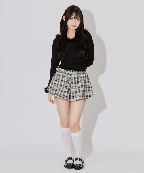 JilLA（ジルア）の「Check Balloon Mini Skirt / チェック柄バルーンミニスカート スカパン（スカート・レディース・アイボリー/ブラウン系その他/ブラウン系その他2/ネイビー/ブラック/ブラウン・L/S/M）」の18枚目の写真
