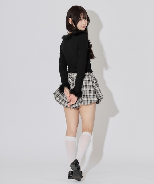 JilLA（ジルア）の「Check Balloon Mini Skirt / チェック柄バルーンミニスカート スカパン（スカート・レディース・アイボリー/ブラウン系その他/ブラウン系その他2/ネイビー/ブラック/ブラウン・L/S/M）」の19枚目の写真