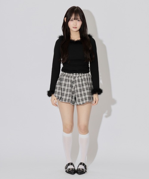 JilLA（ジルア）の「Check Balloon Mini Skirt / チェック柄バルーンミニスカート スカパン（スカート・レディース・アイボリー/ブラウン系その他/ブラウン系その他2/ネイビー/ブラック/ブラウン・L/S/M）」の16枚目の写真