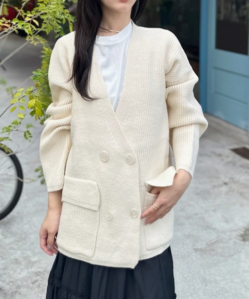 Good Riddance(グッドリダンス)の「【Good Riddance】ニット ジャケット カーディガン(ノーカラージャケット・レディース・グレー/ブラック/アイボリー・FREE)」の11枚目の写真