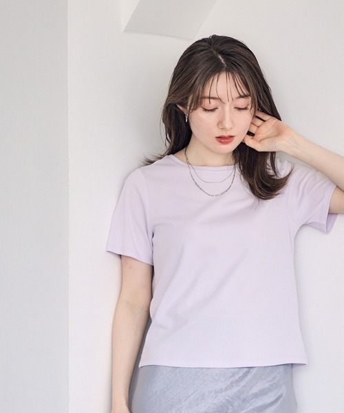 12Twelve Agenda(トゥエルブ アジェンダ)の「WAVE Tシャツ(Tシャツ/カットソー・レディース・オフホワイト/ラベンダー・M)」の1枚目の写真