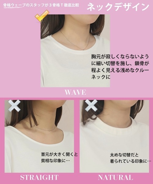 12Twelve Agenda(トゥエルブ アジェンダ)の「WAVE Tシャツ(Tシャツ/カットソー・レディース・オフホワイト/ラベンダー・M)」の6枚目の写真