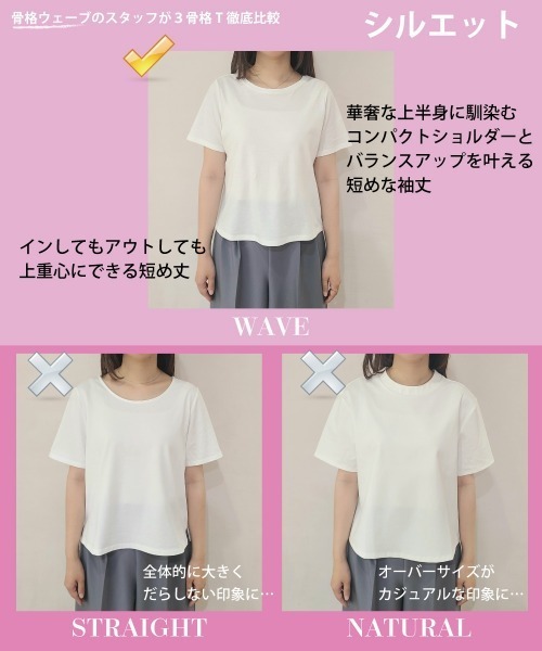 12Twelve Agenda(トゥエルブ アジェンダ)の「WAVE Tシャツ(Tシャツ/カットソー・レディース・オフホワイト/ラベンダー・M)」の7枚目の写真