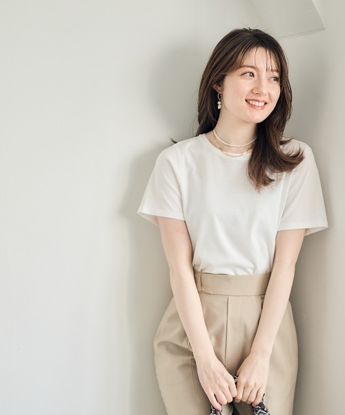 12Twelve Agenda(トゥエルブ アジェンダ)の「WAVE Tシャツ(Tシャツ/カットソー・レディース・オフホワイト/ラベンダー・M)」の9枚目の写真