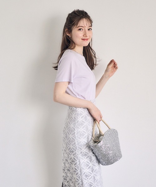 12Twelve Agenda(トゥエルブ アジェンダ)の「WAVE Tシャツ(Tシャツ/カットソー・レディース・オフホワイト/ラベンダー・M)」の22枚目の写真