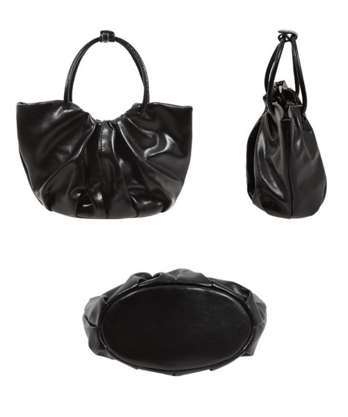 KOBE LETTUCE（コウベレタス）の「ギャザーデザインフェイクレザーバッグ（ハンドバッグ・レディース・ブラウン系/カーキ/ブラック・F）」の18枚目の写真