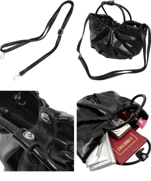 KOBE LETTUCE（コウベレタス）の「ギャザーデザインフェイクレザーバッグ（ハンドバッグ・レディース・ブラウン系/カーキ/ブラック・F）」の20枚目の写真