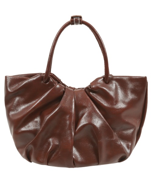 KOBE LETTUCE（コウベレタス）の「ギャザーデザインフェイクレザーバッグ（ハンドバッグ・レディース・ブラウン系/カーキ/ブラック・F）」の22枚目の写真