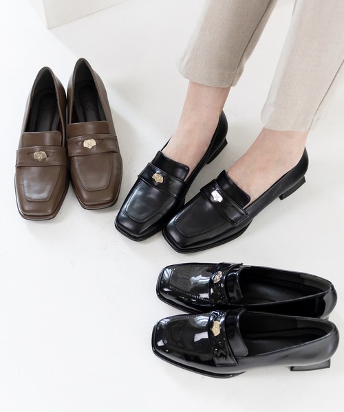 attagirl（アタガール）の「ヒールコインローファー（ローファー・レディース・ブラック/ブラック系その他/ブラウン・23.5cm/23.0cm/22.5cm/22.0cm/24.5cm/24.0cm/25.5cm/25.0cm）」の4枚目の写真