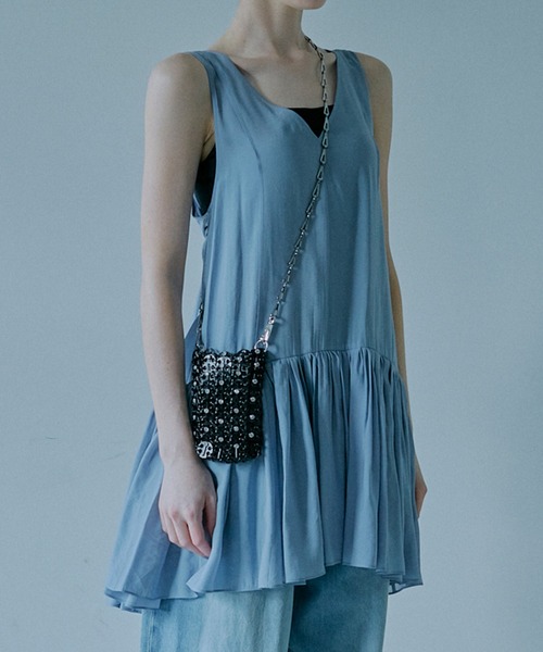 LE CIEL BLEU(ルシェルブルー)の「オーガンザバックボウディテールトップ / Organza Back-Bow Detail Top(シャツ/ブラウス・レディース・ブラック/ライトブルー・36)」の4枚目の写真