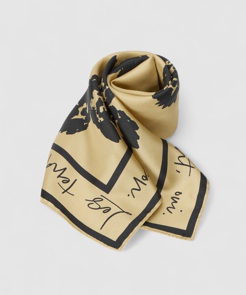 allureville（アルアバイル）の「スケッチフラワースカーフ（バンダナ/スカーフ・レディース・ライトベージュ/ネイビー/オフホワイト・FREE）」の7枚目の写真