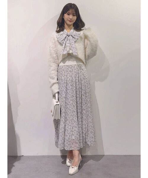 MERCURYDUO（マーキュリーデュオ）の「ウエストリブプリーツワンピース（ワンピース・レディース・オフホワイト/ピンク・SMALL/MEDIUM）」の16枚目の写真