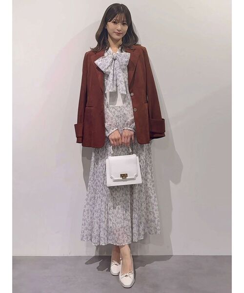 MERCURYDUO（マーキュリーデュオ）の「ウエストリブプリーツワンピース（ワンピース・レディース・オフホワイト/ピンク・SMALL/MEDIUM）」の12枚目の写真