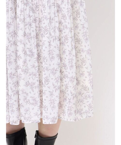 MERCURYDUO（マーキュリーデュオ）の「ウエストリブプリーツワンピース（ワンピース・レディース・オフホワイト/ピンク・SMALL/MEDIUM）」の6枚目の写真