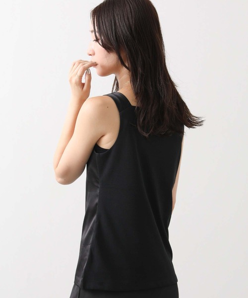 Gready Brilliant（グレディブリリアン）の「フロントサテンスクエアタンク（タンクトップ・レディース・オフホワイト/ブラック/ライトベージュ/ブラウン・38）」の9枚目の写真