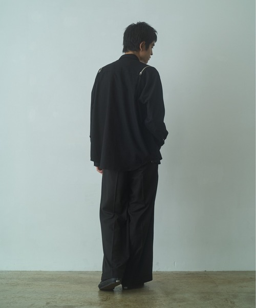 PHILTHEORY(フィルセオリー)の「string zip shirts / ストリングジップシャツ(シャツ/ブラウス・メンズ・グリーン/ブラック/ホワイト×ブラック・3/2/1)」の9枚目の写真