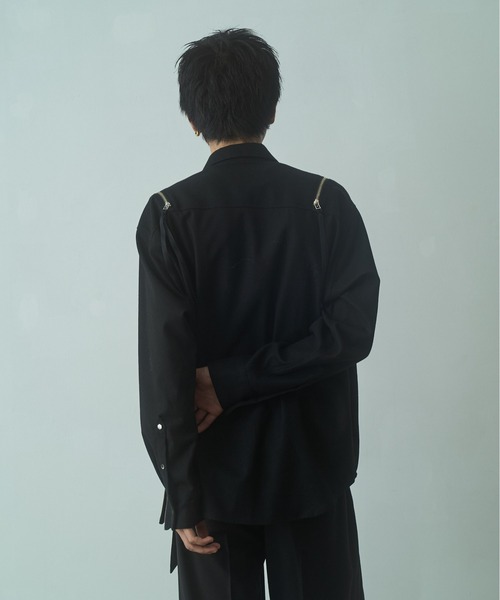 PHILTHEORY(フィルセオリー)の「string zip shirts / ストリングジップシャツ(シャツ/ブラウス・メンズ・グリーン/ブラック/ホワイト×ブラック・3/2/1)」の6枚目の写真