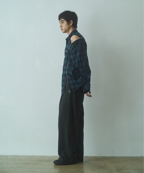 PHILTHEORY(フィルセオリー)の「string zip shirts / ストリングジップシャツ(シャツ/ブラウス・メンズ・グリーン/ブラック/ホワイト×ブラック・3/2/1)」の15枚目の写真