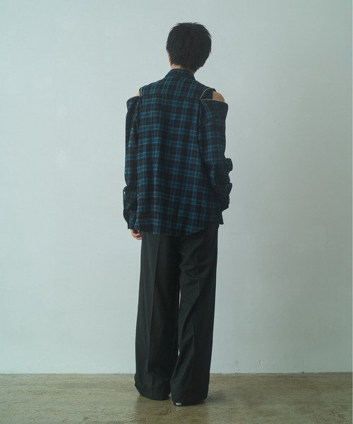 PHILTHEORY(フィルセオリー)の「string zip shirts / ストリングジップシャツ(シャツ/ブラウス・メンズ・グリーン/ブラック/ホワイト×ブラック・3/2/1)」の16枚目の写真
